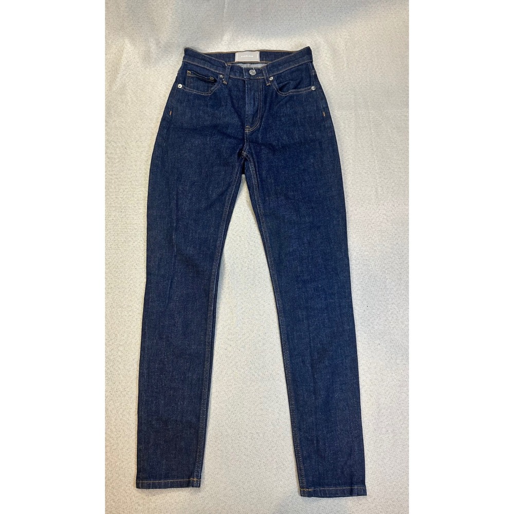 Everlane High Rise Skinny Jeans Indigo Blue Stretch Denim Size 25 Regular